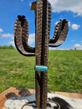 Western Semi Stone Bar Necklace: TURQUOISE